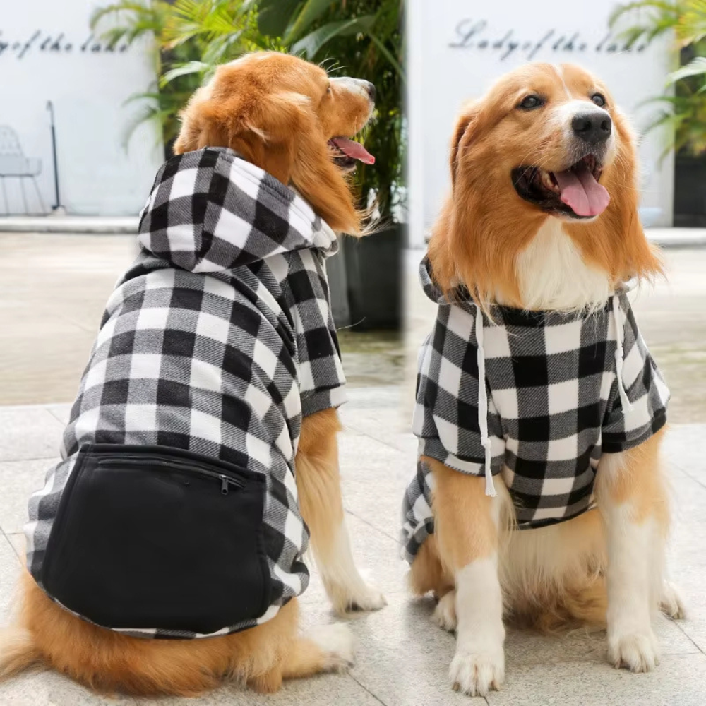 Manteau d'hiver réversible à carreaux pour chien