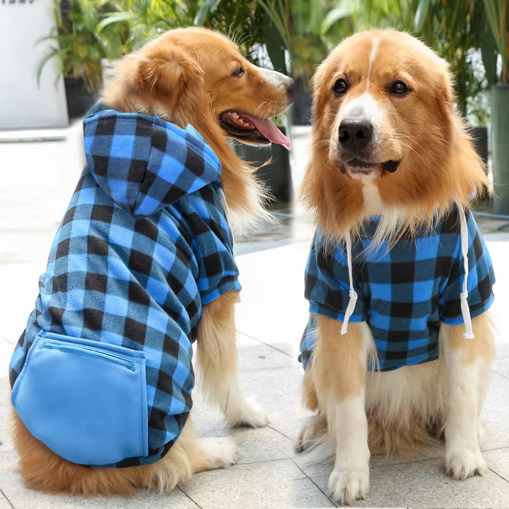 Manteau d'hiver réversible à carreaux pour chien