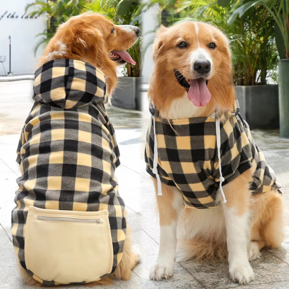 Manteau d'hiver réversible à carreaux pour chien