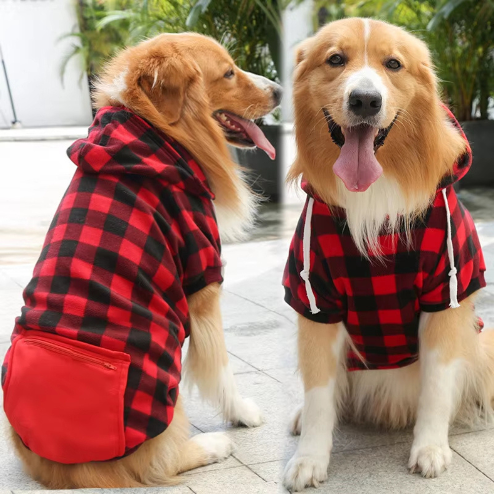 Manteau d'hiver réversible à carreaux pour chien