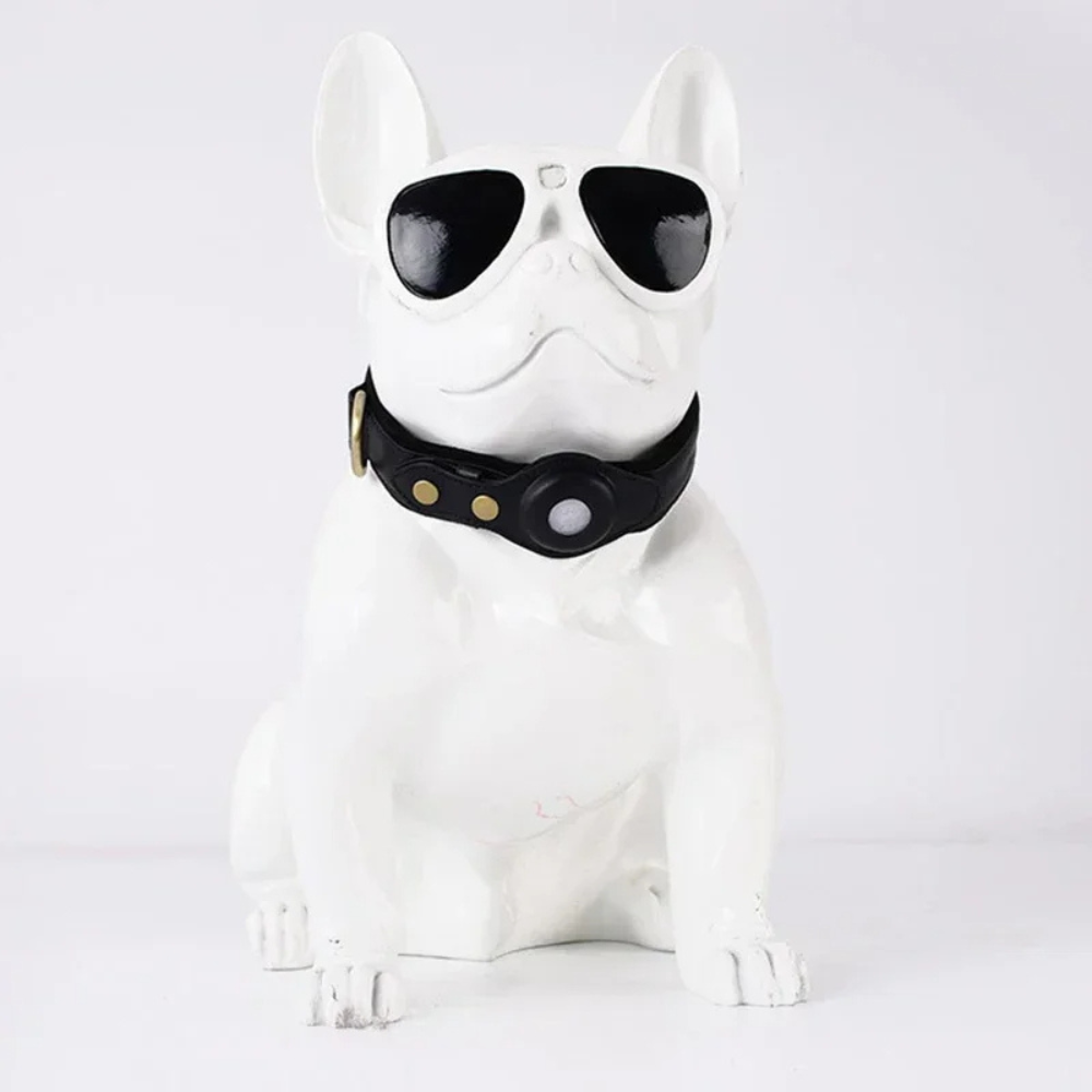 Étui AirTag en Cuir Premium pour Collier de Chien