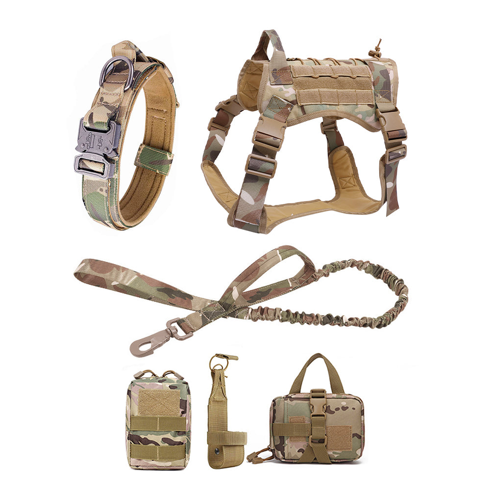 Ensemble harnais et laisse pour chien militaire