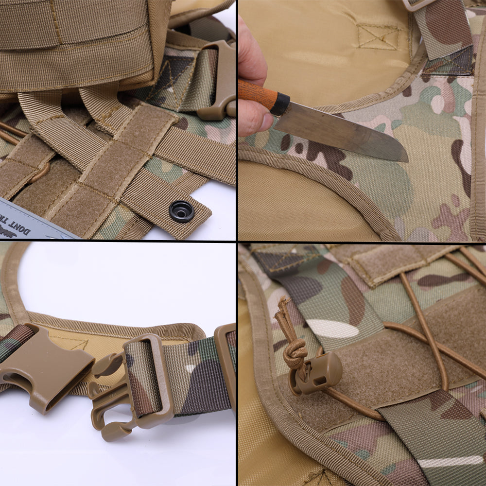 Ensemble harnais et laisse pour chien militaire